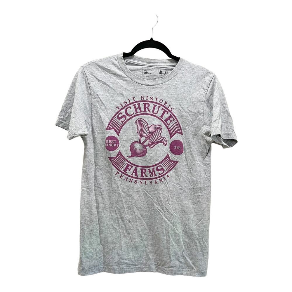 The Office Ripple Junction Schrute Farms Gray Short Sleeve T-Shirt Size Small